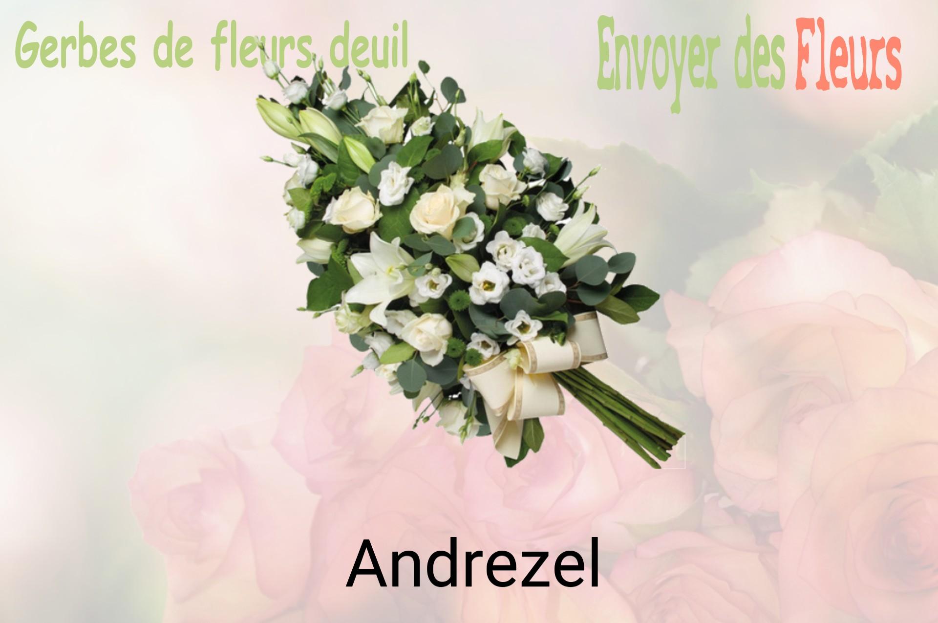 Gerbe de fleurs de deuil livrée à Andrezel